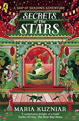 Book cover: ornate red and green illustration with a sailing ship and figures.