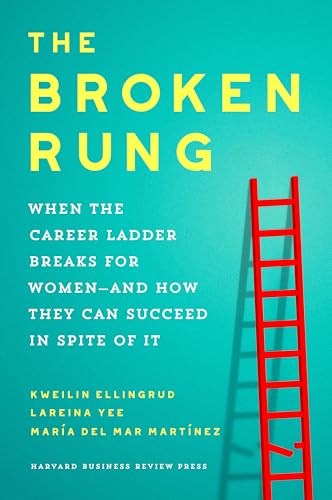 Book cover: "The Broken Rung" with a red ladder and broken step.