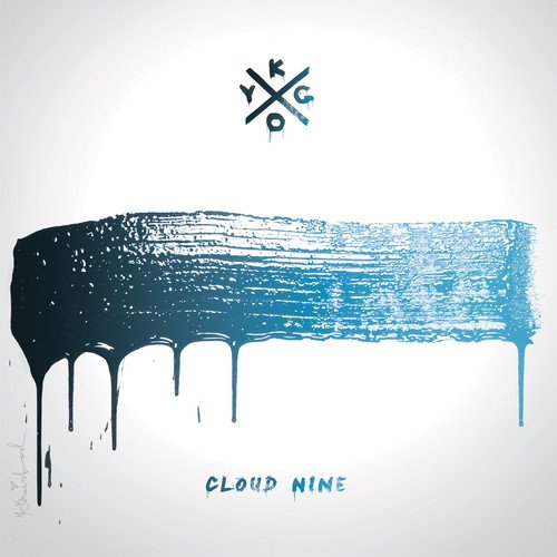 Kygo Cloud Nine album cover with a blue paint stroke dripping on white background.