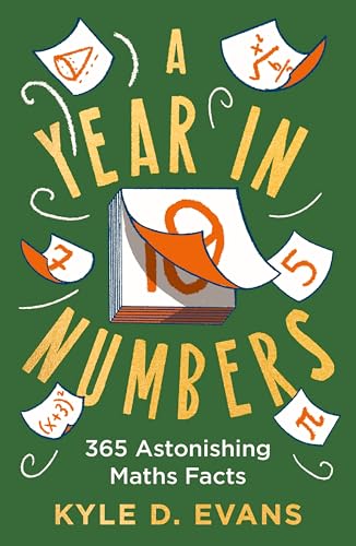 Book cover: "A Year in Numbers" with calendar page and math symbols.