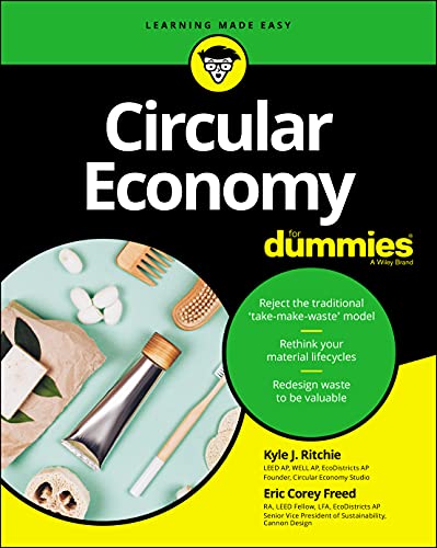 Book cover for "Circular Economy For Dummies" with green and white design.