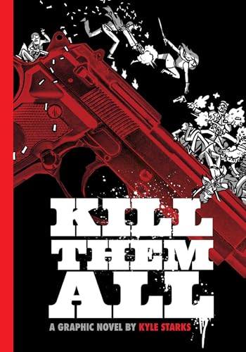 Graphic novel cover with a red handgun, falling figures, and bold title text.