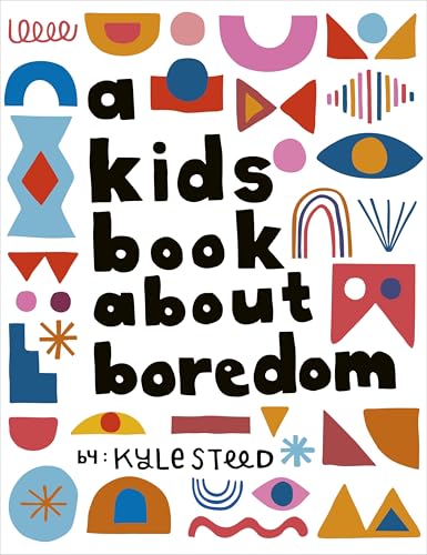 Colorful abstract shapes and bold text on a children’s book cover.