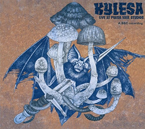 Kylesa CD cover: mushrooms, bat wings, and swords in blue and tan.