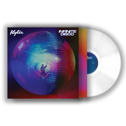 Kylie Minogue’s “Infinite Disco” vinyl record with a disco ball cover.