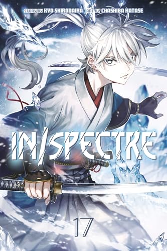 Manga cover: young man with silver hair wielding a katana, snowy background.