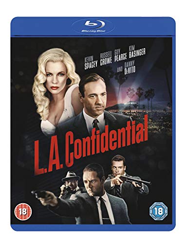 L.A. Confidential Blu-ray cover featuring the cast against a nighttime Los Angeles skyline.