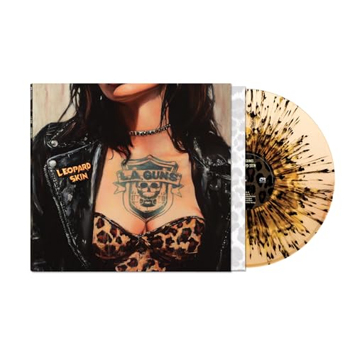 L.A. Guns "Leopard Skin" vinyl record with cover art and marbled disc.