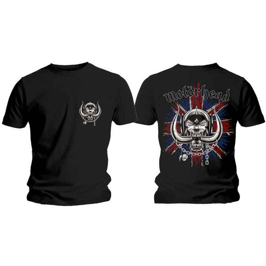 Black Motorhead t-shirt with a skull and wings emblem on the chest.