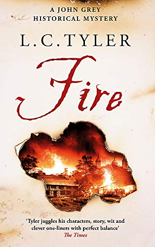 Book cover: "Fire" by L.C. Tyler, depicting a burning townscape.