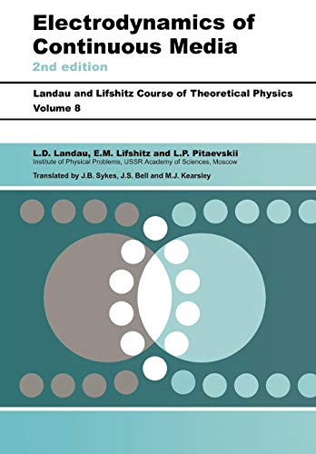 Book cover: "Electrodynamics of Continuous Media, Volume 8," with abstract circles.