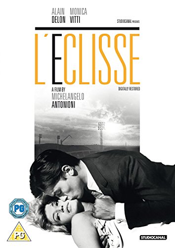 DVD cover for "L'eclisse" featuring a couple embracing, black and white.