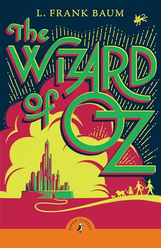 Book cover for "The Wizard of Oz" with Emerald City illustration.