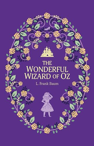 Book cover for "The Wonderful Wizard of Oz" with floral frame.