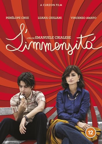 DVD cover for "L'immensità" featuring a woman and young person on steps.
