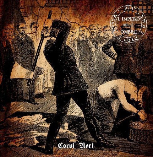 Vintage-style illustration of a violent scene with figures in dark clothing.