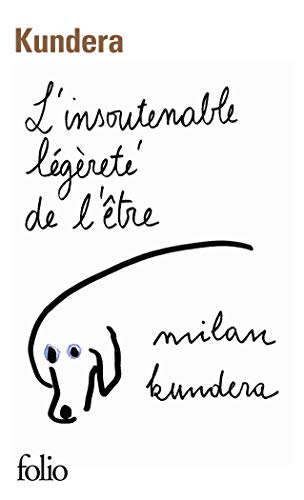 Book cover: "L'insoutenable légèreté de l'être" by Milan Kundera, with a sketch.