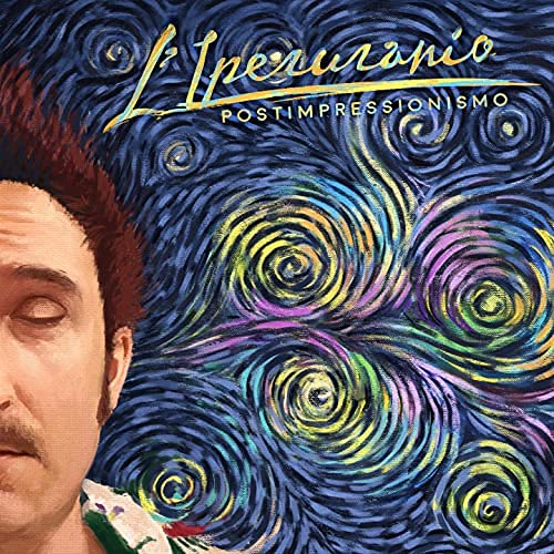 CD cover with painted portrait and swirling blue, yellow brushstrokes.