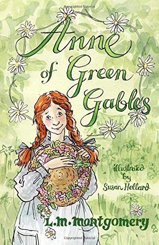 Cover of "Anne of Green Gables" showing a girl with red braids and flowers.