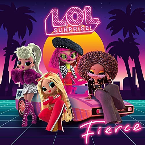 L.O.L. Surprise! dolls with a retro 80s aesthetic and pink car.