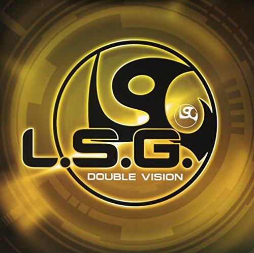 CD cover for L.S.G.’s “Double Vision” with abstract gold and black design.