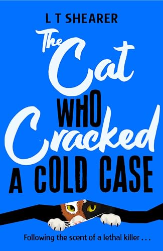 Book cover: blue background, white text, cat peeking from below.