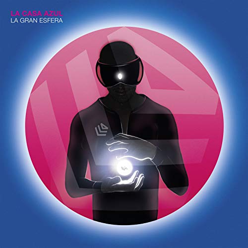Album cover with a person holding a glowing orb, against a pink and blue background.