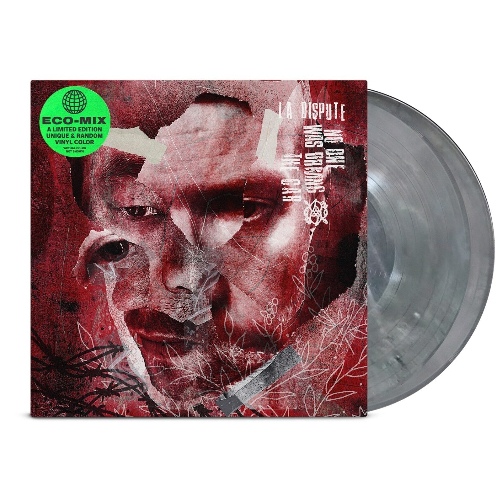 La Dispute vinyl record with a distressed red and white portrait cover.