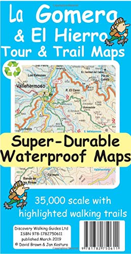 Cover of La Gomera and El Hierro walking map featuring a topographical trail map.