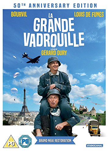 DVD cover for La Grande Vadrouille showing two soldiers against a Paris skyline.