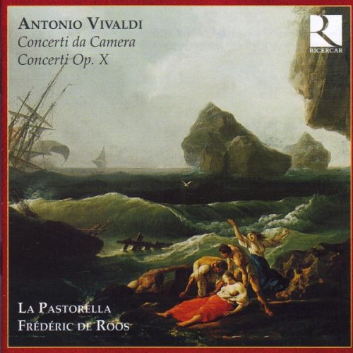 CD cover: stormy seascape painting with figures struggling on shore.