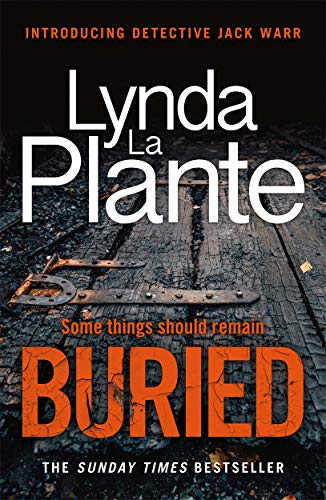 Book cover for “Buried” by Lynda La Plante, featuring a railway track.