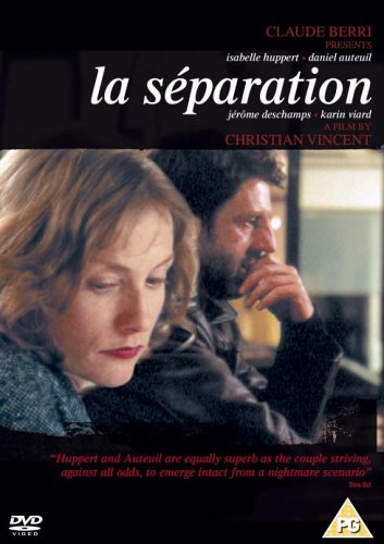 DVD cover featuring Isabelle Huppert and Daniel Auteuil in a dramatic scene.