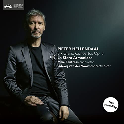 CD cover featuring portrait of Pieter Hellendaal, conductor Mike Fentross.