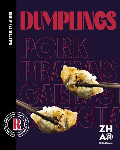 Book cover featuring two dumplings on chopsticks, red text on dark purple.