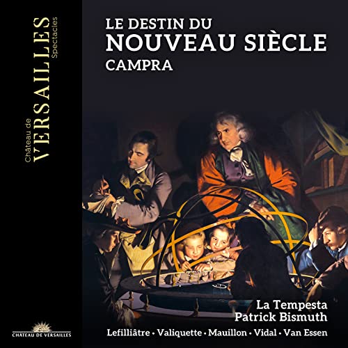 CD cover: painting of men with astronomical instrument, dark background.