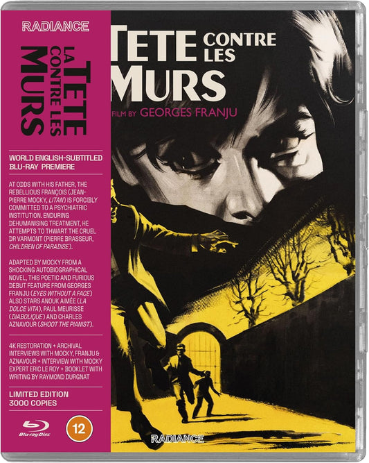 Blu-ray cover for "La Tête contre les murs" featuring a distressed face.