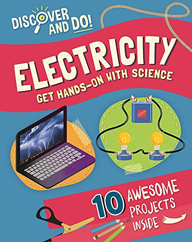 Book cover for Electricity (Discover and Do) featuring a laptop and a circuit diagram.