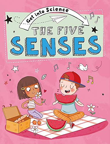 Book cover illustrating children experiencing senses with food and nature.