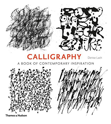 Book cover with "Calligraphy" in red, surrounded by four black abstract calligraphy designs on white.