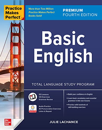 Book cover: “Basic English” with Golden Gate Bridge background.