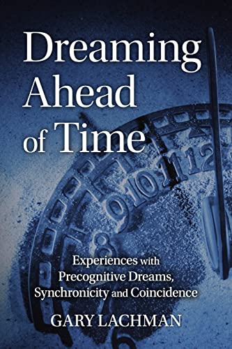 Book cover with title "Dreaming Ahead of Time" and clock imagery.