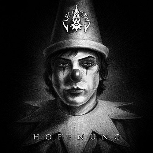 Black and white portrait of a clown with the album title "Hoffnung".