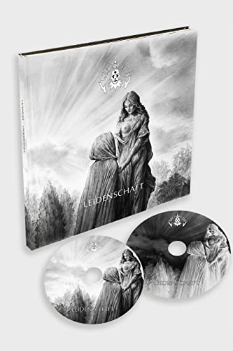 Black and white album packaging with a woman and two CDs.