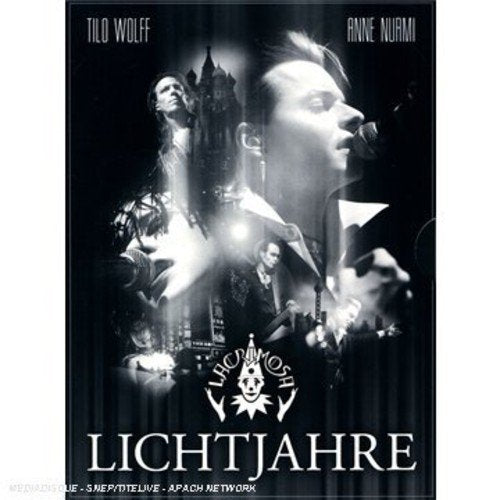 DVD cover for “Lacrimosa: Lichtjahre” featuring band members in dark, dramatic imagery.