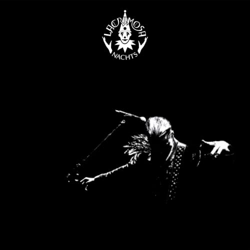 Black and white album cover featuring a clown and a shadowy figure.