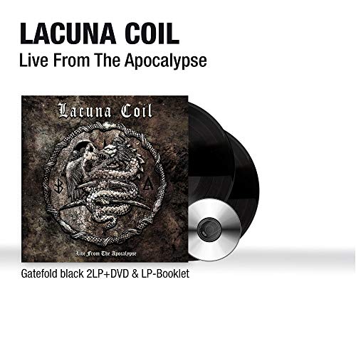 Lacuna Coil Live From The Apocalypse vinyl record, DVD, and booklet set.