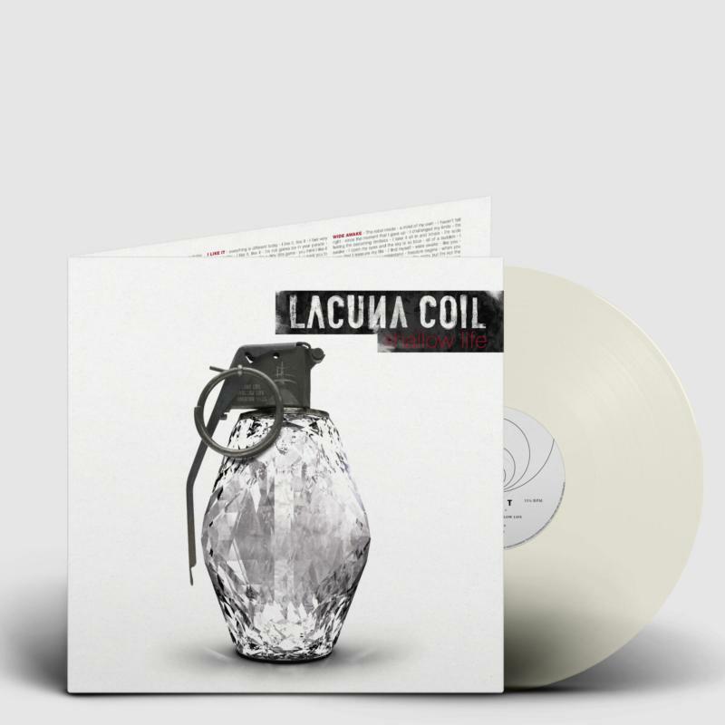 Lacuna Coil "Shallow Life" vinyl record with a grenade image on the cover.