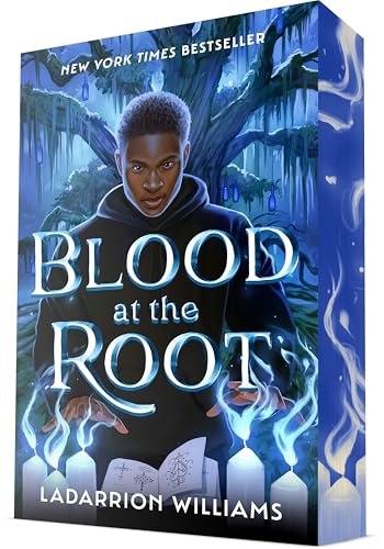 Book cover: young man with glowing hands in a misty, swampy scene.