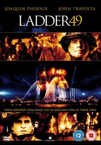 Ladder 49 DVD cover featuring firefighters and a burning building.